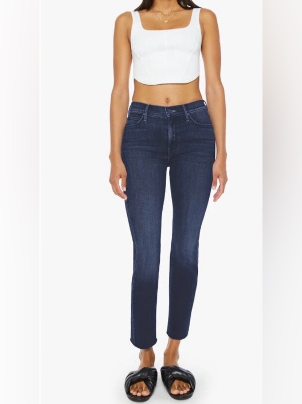MOTHER The mid Rise Dazzler Ankle Teaming Up Jeans